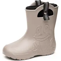 Ladeheid Kinder Federlegte Gummistiefel Thermo Fütterung Mädchen Jungen Rutschprofs Kinder Regensschuhe LA-CA-Frog245 (Jaune, 32/33 EU)