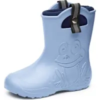 Ladeheid Kinder Federleichte Gummistiefel Thermo Fütterung Mädchen Jungen Rutschfeststiefel Kinder Regenschuhe LA-CA-Frog245 (Jaune, 34/35 EU)