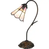 Clayre & Eef Tiffany Tischlampe 48 cm Braun Rosa Polyresin