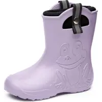 Ladeheid Kinder Federlegte Gummistiefel Thermo Fütterung Mädchen Jungen Rutschprofs Kinder Regensschuhe LA-CA-Frog245 (Jaune, 32/33 EU)