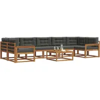 vidaXL Ensemble de canapés d'extérieur avec coussins 8 pièces Nature et Anthracite