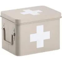 Zeller 19240 Boîte de rangement Rectangulaire Métal Beige et Blanc