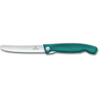Victorinox Swiss Classic Picnic Knife 6.7834.FC1 Wavy, Green, couteau à légumes dentelé pliant