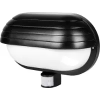 MasterLed Applique murale d'extérieur avec détecteur de mouvement E27 noir IP44 - Applique murale résistante aux intempéries avec capteur PIR, réglable