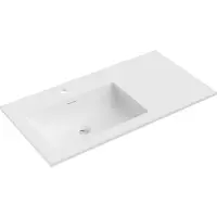 Mexen Otis lavabo à poser à gauche 91 x 46,5 cm, blanc mat - 25189001L