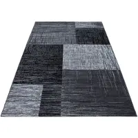 Ayyildiz Teppiche Ayyildiz | Tapis moderne - Rectangles gris-noir - 200 cm x 290 cm - Antidérapant et doux