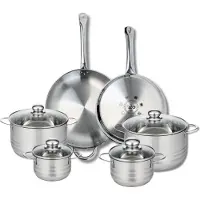 Elo Ensemble de 2 Poêles de cuisson 28 et 32 cm et 4 faitouts 14, 16, 20 et 24 cm Profi Brillant