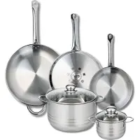 Elo Ensemble de 3 Poêles de cuisson 24, 28 et 32 cm et 2 faitouts 14 et 24 cm Profi Brillant