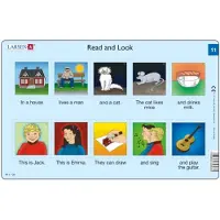 Larsen Puzzle Puzzle Cadre - 2 Puzzles Cadres - Apprendre l'Anglais : Read and Look 11-12 (en Anglais) - 10 à 25 pièces