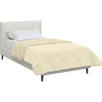 vidaXL Couette toutes saisons rembourrée, couleur crème, 135 x 200 cm