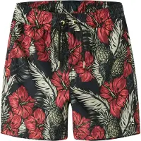 Name it Shorts de bain 'NKMZABA' menthe / rouge foncé / noir