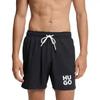 HUGO Shorts de bain 'PAOLO' noir / blanc
