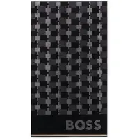 BOSS Serviette de plage en velours de coton à motif jacquard géométrique