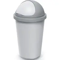 Monzana Poubelle argent/gris plastique 50L
