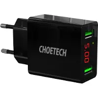 Choetech Chargeur C0028 2*Usb-A avec écran (Noir)