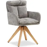 Homestyle4u Chaise de Salle à Manger Moderne Tissu Lin Gris Design Chaise de Cuisine Chaise pas Cher Fauteuil Rembourrée