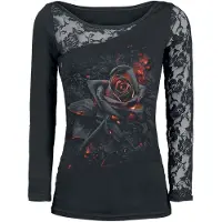 Spiral T-shirt manches longues Gothic de - Rose Brûlée - S - 4XL - pour Femme - noir - Taille XXL