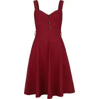 Voodoo Vixen Robe mi-longue Rockabilly de - Heart Nuckle Flare Dress - XS - 4XL - pour Femme - rouge - Taille L