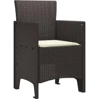 vidaXL : 2 chaises de jardin, couleur marron, en polypropylène
