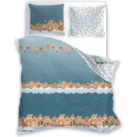 Faro Linge de lit, 100 % coton, motif de Noël, Scandic 200 x 220 cm 058 Paysage hivernal