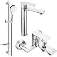 Mexen Royo DF05 Ensemble de mitigeurs de lavabo et de baignoire avec accessoires, chrome (72213DF05-00)