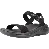 SKECHERS pour femme. 140264 Sandales Go Walk Arch Fit - Polished noir (36), Plat, Velcro, Casuel