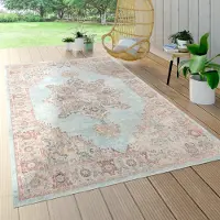 Paco Home Tapis d'extérieur résistant aux intempéries Balcon Cuisine Motifs Ornements Mandala Bleu turquoise Dimensions 60 x 100 cm