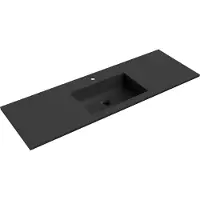 Mexen Otis lavabo encastré dans le plan de travail 141 x 46,5 cm, noir mat - 25181471