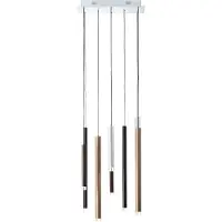 Brilliant Lampe Cembalo LED Suspension 8flg brun/café | 8x 4W LED intégrées, 352lm, 3000K | Dimmable en 3 niveaux par interrupteur mural | Réglable en hauteur / câble raccourcissable