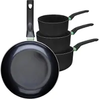 Fackelmann Ensemble de 1 poêle de 30 cm et 3 casseroles 16, 18 et 20 cm Brandao