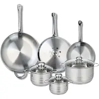 Elo Ensemble de 3 Poêles de cuisson 24, 28 et 32 cm et 3 faitouts 14, 16 et 20 cm Profi Brillant