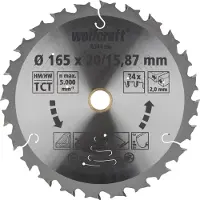 Wolfcraft 1 lame de scie circulaire sans fil HM ø165x20/15,87
