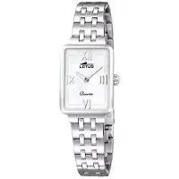 Lotus Montre à affichage analogique blanc perle