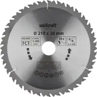 Wolfcraft 6737000 Wood Circular Saw Disc 210 Mm Argenté