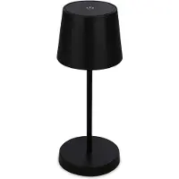 Briloner Lampe a poser LED rechargeable USB-C 2.6W 10.5x26cm Cylindrique 150lm 3000K Blanc chaud IP44 Tactile dimmable Noir Lampe de table Salon chambre exterieur