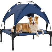 PawHut : panier surélevé pour chien avec baldaquin, panier d'extérieur pour chien avec toit