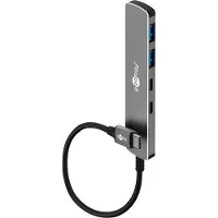 Goobay 79159, USB type-C, USB 3.2 Gen 1 (3.1 Gen 1) Type-A, USB 3.2 Gen 1 (3.1 Gen 1) Type-C, 5000 Mbit/s, gris, aluminium, plastique, 0,1 m