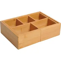 HOMCOM HOMdotCOM Opbergdoos organizer lade bamboe natuur