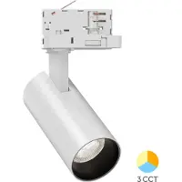 Braytron Projecteur LED triphasé sur rail 15W 3CCT 3000-6000K blanc pivotant et inclinable Spot
