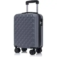 YONSLY Valise à roulettes Valise de voyage Valise à roulettes Bagage à main, avec 4 roulettes 360°, valise rigide, serrure à combinaison, poignée souple en caoutchouc (S, gris)