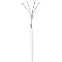 Goobay Câble réseau CAT 5e, SF/UTP, gris, 100 m - Conducteur en cuivre (CU), AWG 24/1 (massif), gaine en PVC