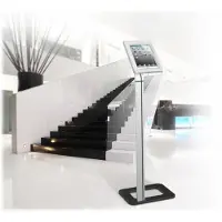 Techly Support au sol pour iPad/tablette, verrouillable, Support de tablette, Argent