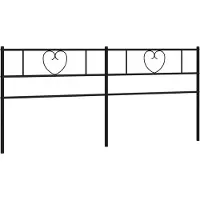 vidaXL Tête de lit de rechange en métal noir 180 cm