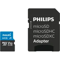 Philips Micro SDXC 64 Go 100 Mo/s + Adaptateur SD