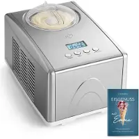Springlane Machine à glace Emma 1,5 L avec compresseur auto-réfrigérant 150 W, machine à glace en acier inoxydable - Argent