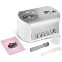 Springlane Machine à glace Elli acier inoxydable 1,2 L avec compresseur 135 W, livret de recettes inclus