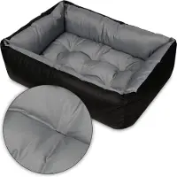 SuperKissen24. Lit pour chien Corbeille pour chien Canapé pour chien Lit pour animaux pour petits, moyens et grands chiens - Lavable - Taille XL - Gris