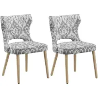 COLAMY Lot de 2 chaises de salle à manger – Chaises rembourrées à dossier haut de style club, revêtement jacquard, pour la salle à manger, la cuisine et le salon