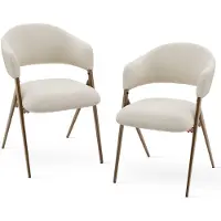 COLAMY Lot de 2 Chaises de Salle à Manger – Design Ergonomique et Confortable, Style Vintage - Beige