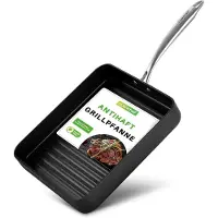 Nutrichef 11 " Square Grill Pan Non Stick - Haut Craves High-Anodis Stove Top Griddle Gandles Strong Poincer SAFE SAFE